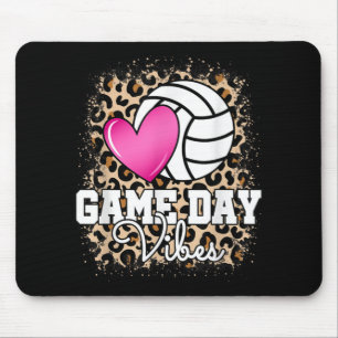 Game Day Volleyball Leopard Print Women Ladys Vol. Mousepad