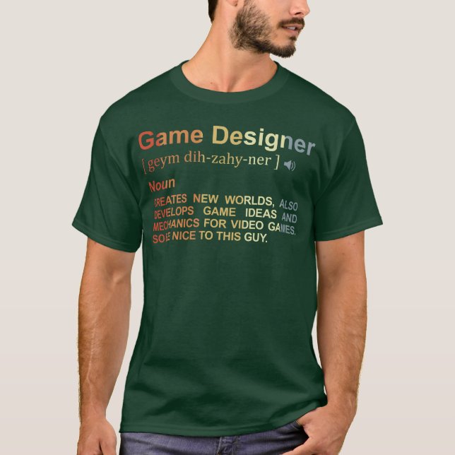 Game Designer Definition Retro T-Shirt (Vorderseite)