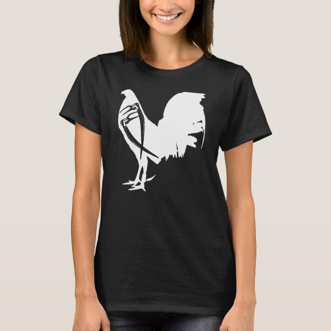 Game Fowl Gallegos Rooster Hühnchen Weiße Sojasall T-Shirt (Vorderseite)