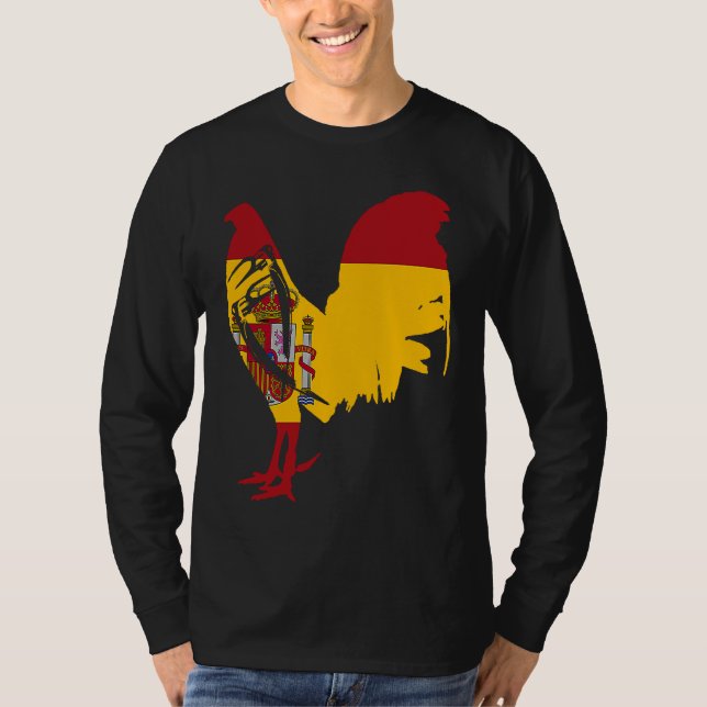 Game fowl Spain Spanish flag gaff rooster Gamefowl T-Shirt (Vorderseite)