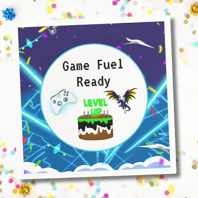 Game Fuel Bereit Happy Geburtstag Kritischer Hit! Serviette (Von Creator hochgeladen)