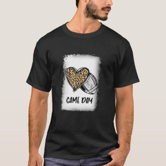 Game Fun Day mit Leopard Herz Mama Football Fan T-Shirt