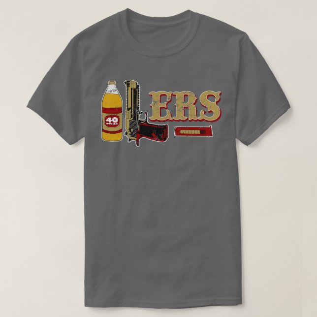 Game Garment San Francisco 40 oz 9mm Pistol Gun S T-Shirt (Design vorne)