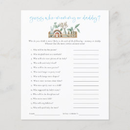 Game Guess Wer Mama Vater Blue Baby Dusche