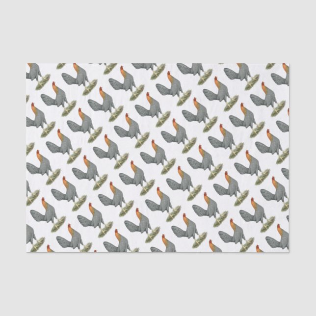 Game Hen Blue Red Seidenpapier (Vorderseite)