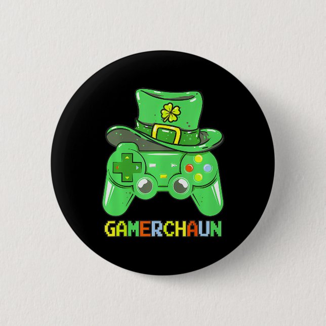 Game Leprechaun Kostüm St. Patrick's Day Button (Vorderseite)