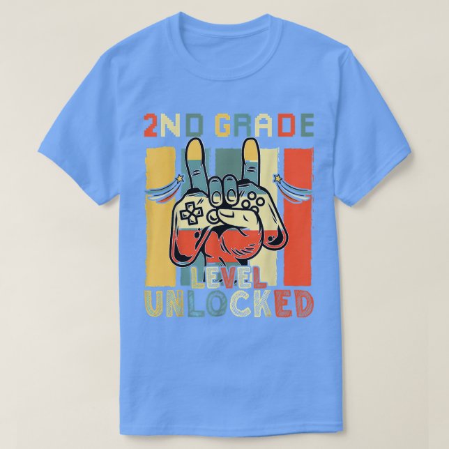 Game Level entsperrtes Spiel auf 2. Stufe zurück T-Shirt (Design vorne)