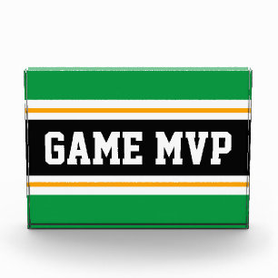 GAME MVP Fett Schwarz-weiße, gelbe Streifen Fotoblock