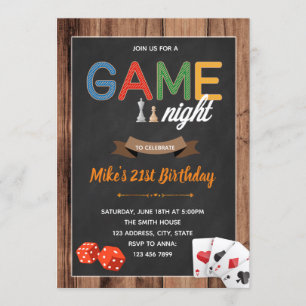 Game-Nacht-Geburtstagsfeier Einladung