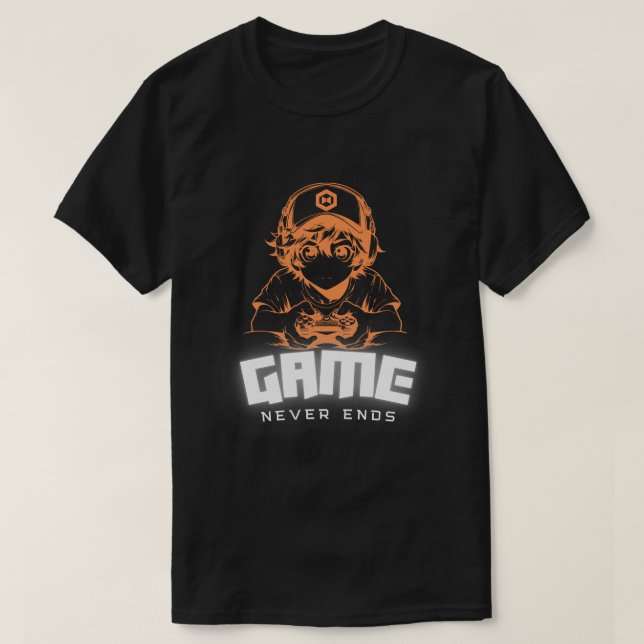 Game Never Ends Gamer Art Tee (Design vorne)
