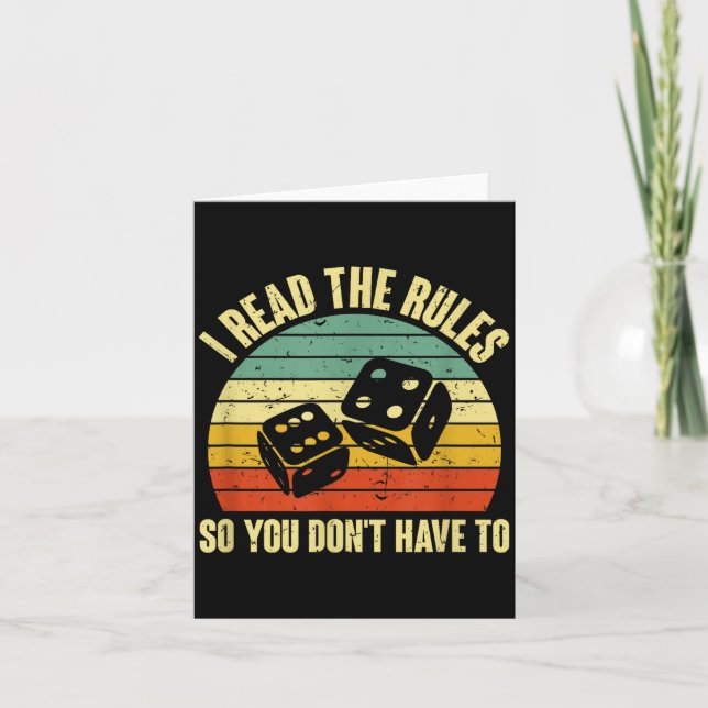 Game Night Adults Funny Board Games I Read The Rul Karte (Vorderseite)