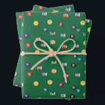 Game Night Birthday Billiard Billard Pool Table Geschenkpapier Set<br><div class="desc">Dieses Muster zeigt handgezogene Kugeln 1-15,  Feststoffe und Streifen,  die den klassischen Wettbewerb hervorrufen.</div>