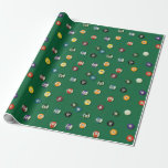 Game Night Birthday Billiard Pool Shark Geschenkpapier<br><div class="desc">Dieses Muster zeigt handgezogene Bälle 1-15,  Feststoffe und Streifen,  die an die klassischen Billard erinnern.</div>
