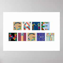 "Game Night" Board Game Alphabet Poster