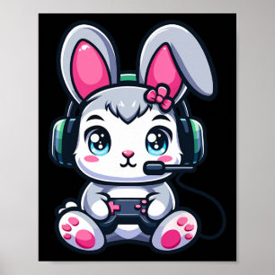 Game Oaster Bunny Niedlich Gamer Girl 1 Poster