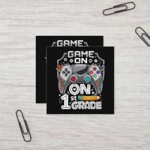 Game On 1. Klasse Zurück zur Schule Quadratische Visitenkarte