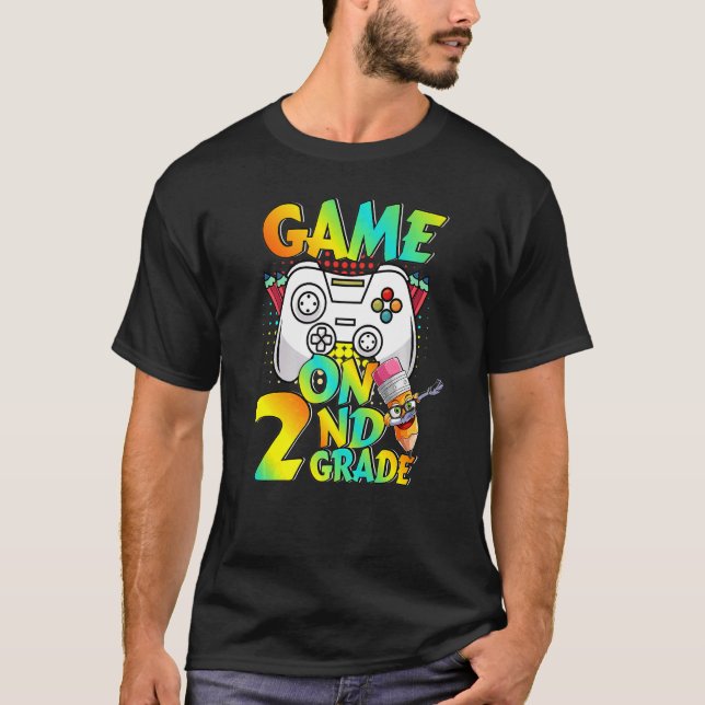 Game On 2nd Grade Back To School 2nd Grade Level U T-Shirt (Vorderseite)