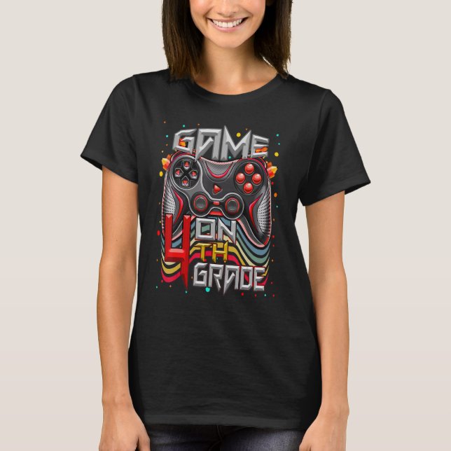 Game On 4th Grade Video Game Back School Student G T-Shirt (Vorderseite)