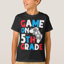Game On 5th Grade Funny Birthday Boy Gaming Lover T-Shirt