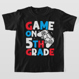Game On 5th Grade Funny Birthday Boy Gaming Lover T-Shirt