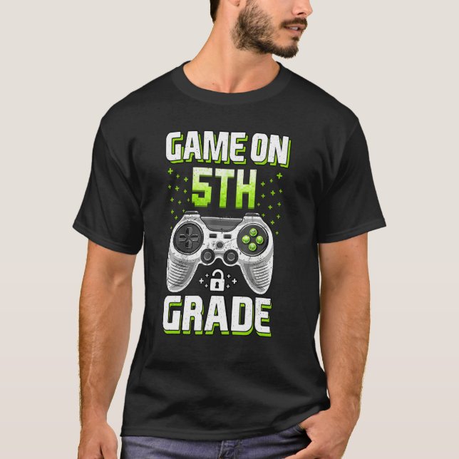 Game On 5th Grade   Gamer Kids Boys Back To School T-Shirt (Vorderseite)