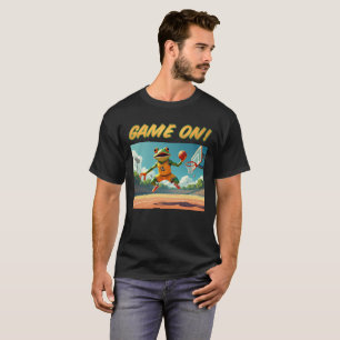 Game On Basketball Frosch Männer schwarzer T - Shi T-Shirt