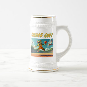 Game On Basketball Frosch verlassen Handstein Bierglas