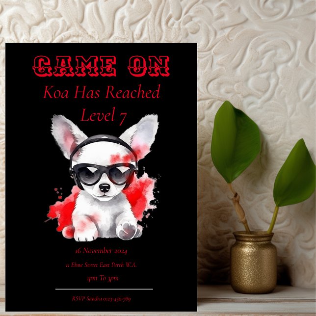 Game On Birthday Einladung nächste Stufe, Gamming Postkarte (Von Creator hochgeladen)