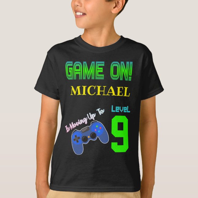 Game On Birthday Party Videospiel Lover T-Shirt (Vorderseite)