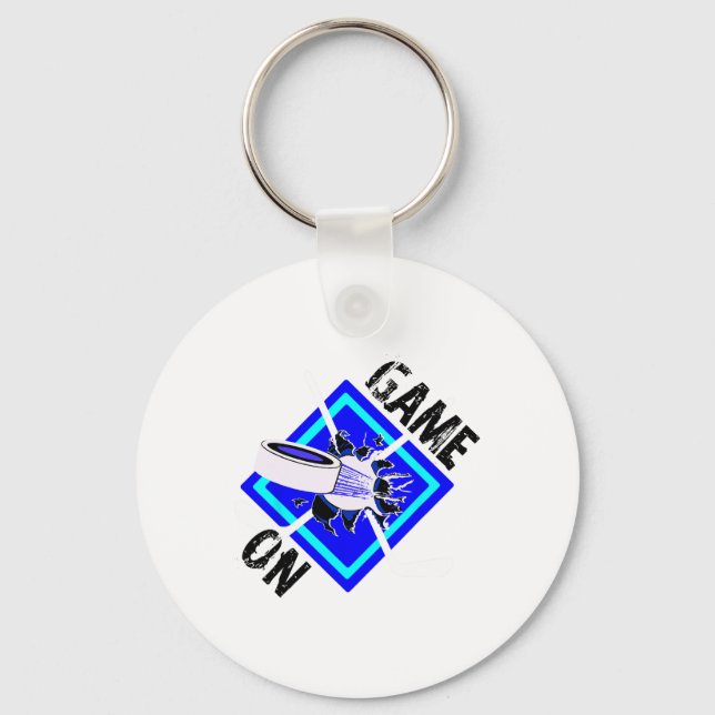 Game On-crossed Ice Hockey Rackets And Puck With P Schlüsselanhänger (Vorderseite)