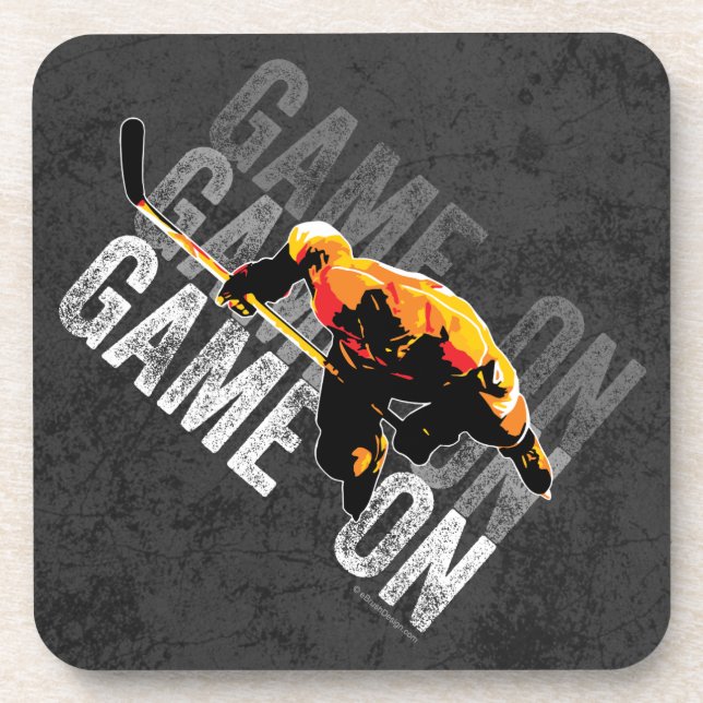Game On (Hockey) Getränkeuntersetzer (Vorderseite)