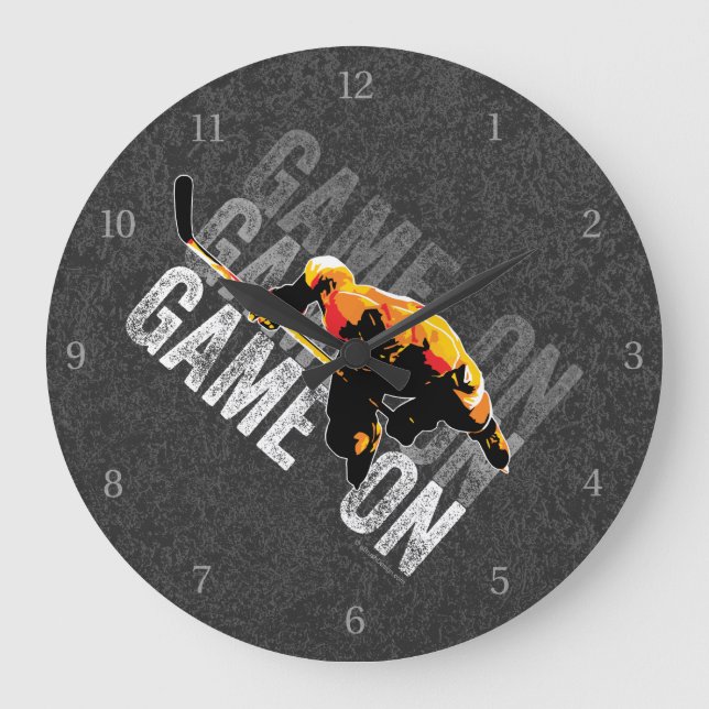 Game On (Hockey) Große Uhr (Vorderseite)