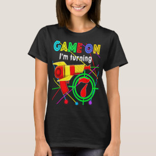 Game On I'm Turn 7 Jahre Boy Laser Tag Geburtstag T-Shirt