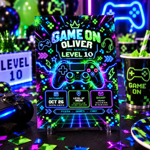 Game On : Invitation Anniversaire Garçon Vidéo ave