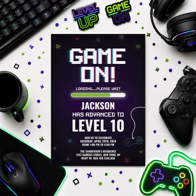 Game On Level Up Einladung (Von Creator hochgeladen)