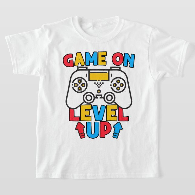 Game On Level Up Funny Birthday Boy Gaming Lover T-Shirt (Ablage )