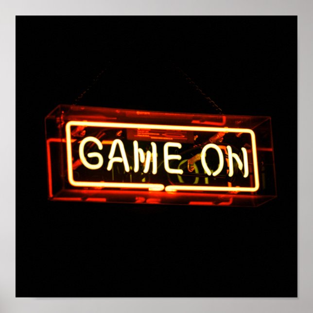 Game On Neon Sign Sports Gaming Gamer Poster (Vorne)