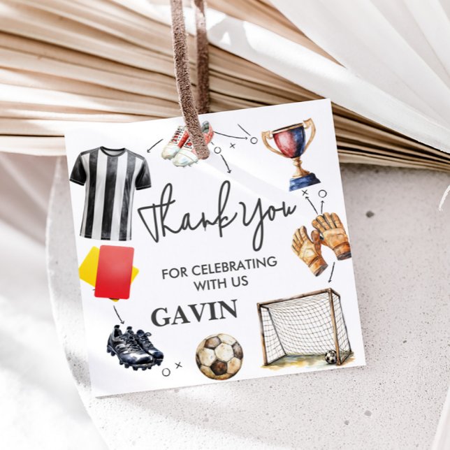 Game On Soccer Birthday Geschenkanhänger (Soccer Birthday Party Favor Tags)