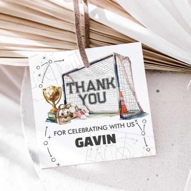 Game On Soccer Boy Birthday Geschenkanhänger (Soccer Birthday Party Favor Tags)