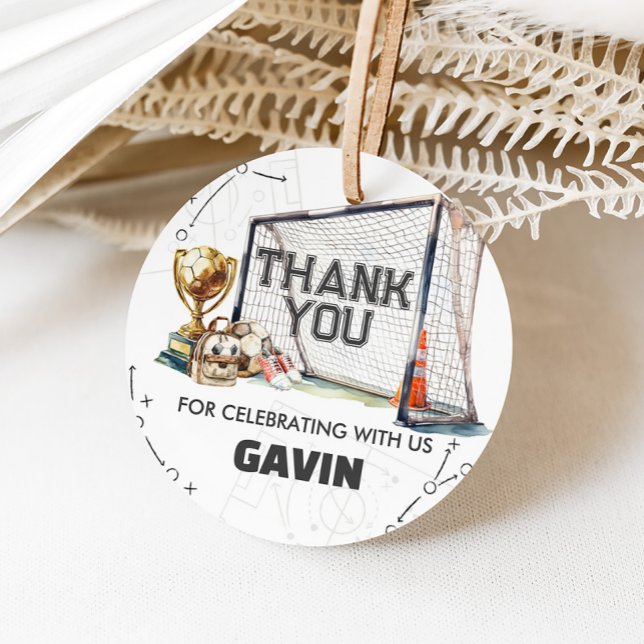 Game On Soccer Boy Birthday Geschenkanhänger (Soccer Birthday Party Favor Tags)