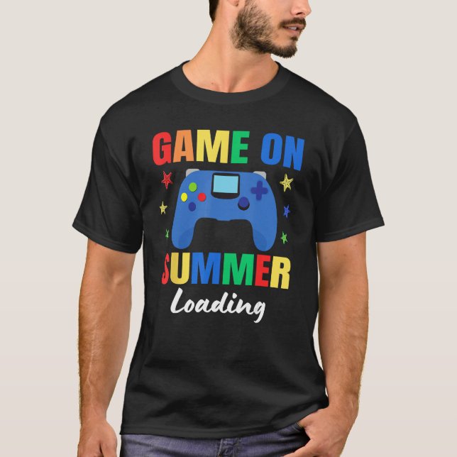 Game On Summer Loading Last Day Of School, Hello S T-Shirt (Vorderseite)