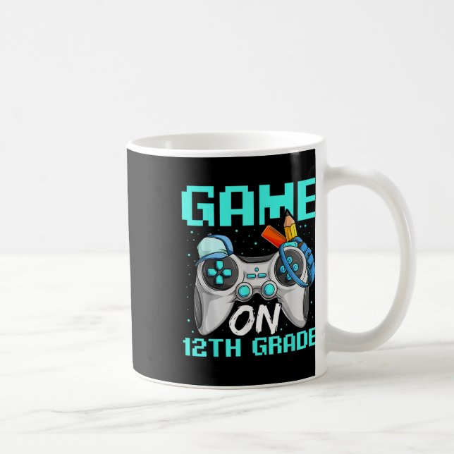Game On Twelfth Grade Shirts, Funny Gamer Boy Back Kaffeetasse (Rechts)