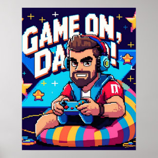 Game On Vater Couch Gaming Digital Print Poster