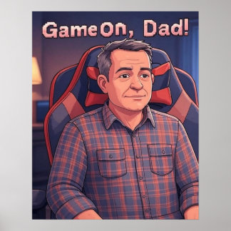 Game On Vater Gaming Chair Digital Print Poster