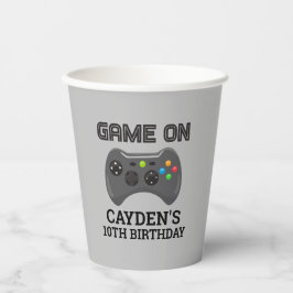 Game On Video Game Controller Geburtstagskassetten Pappbecher