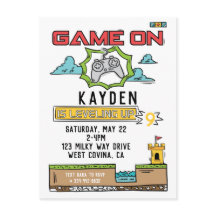 Game On Video Game Geburtstag Postkarte Einladung