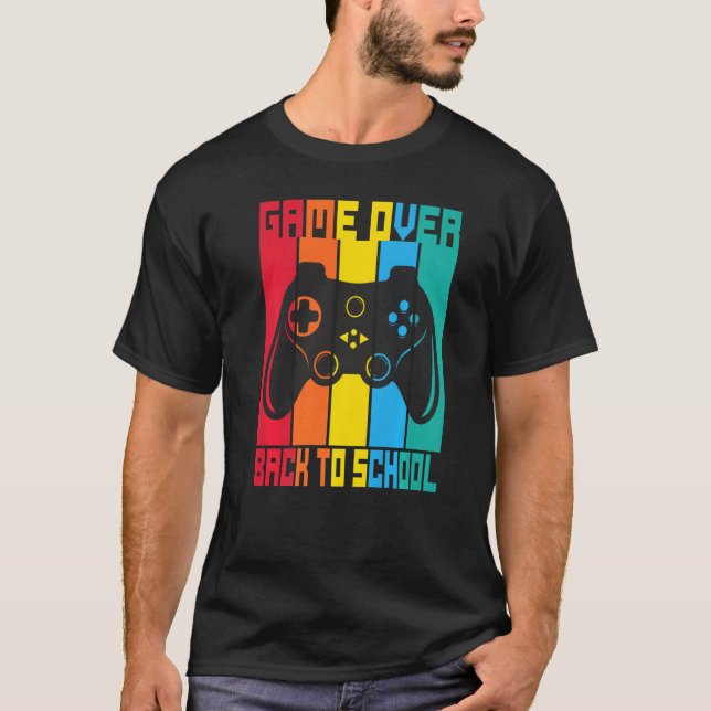 Game Over Back To School Sunset Student Game Contr T-Shirt (Vorderseite)