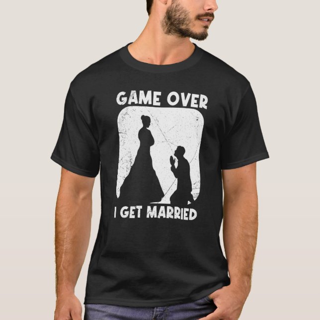 Game over bride groom husband and wife wedding T-Shirt (Vorderseite)