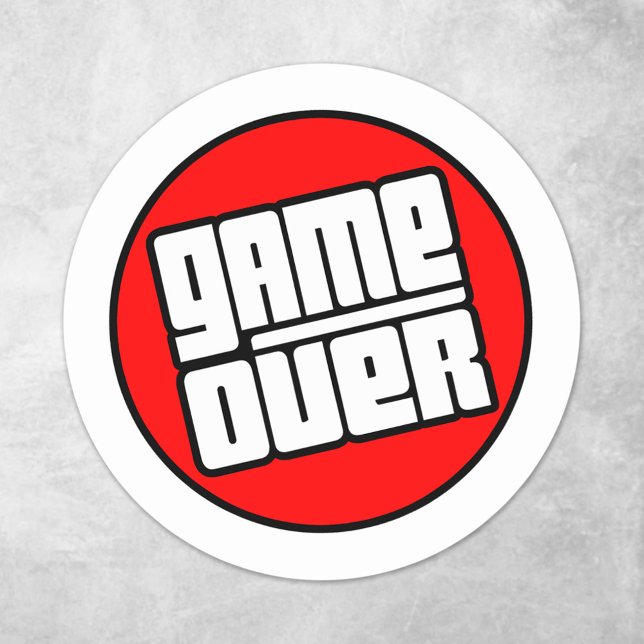 Game Over - Computer-Spieler Runder Aufkleber (Von Creator hochgeladen)