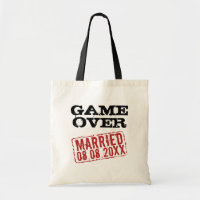 Game Over drôle sac fourre-tout avec timbre date m